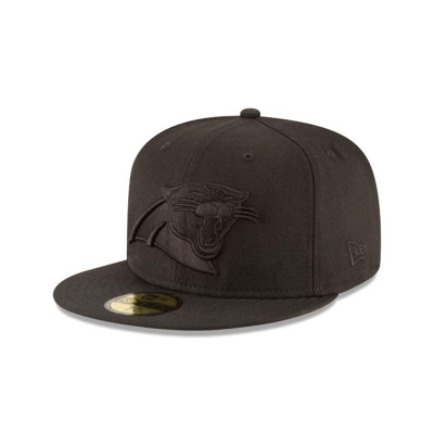 Carolina Panthers Gorra | New Era NFL Black On Black 59fifty Fitted Cap Mexico - Negros